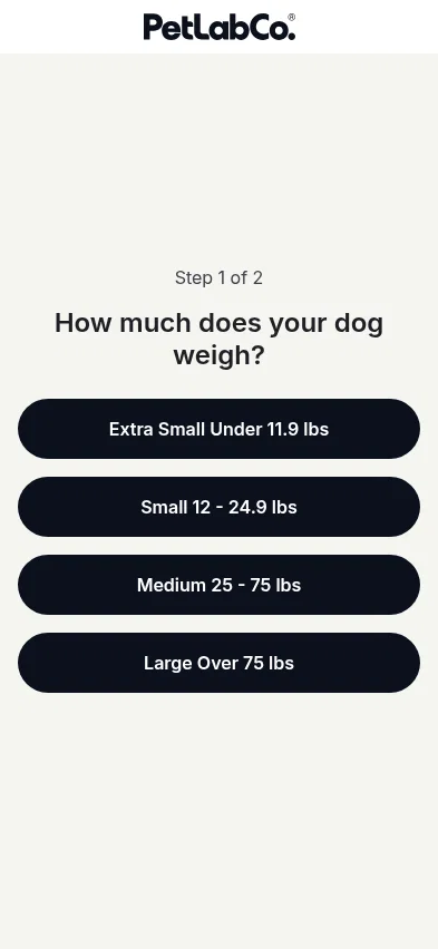 offers.thepetlabco.com/probright-advanced/quiz/twostep_step1_offer on mobile