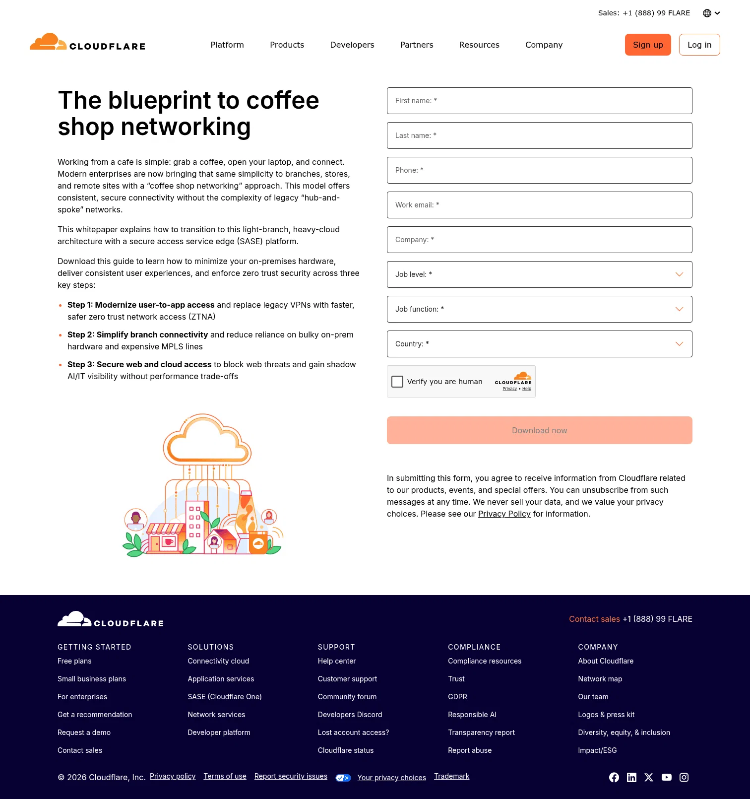 Cloudflare landing page