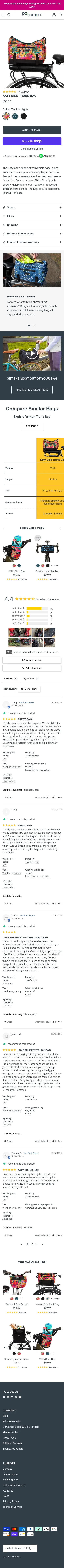 pocampo.com/products/katy-bike-trunk-bag on mobile, full screenshot