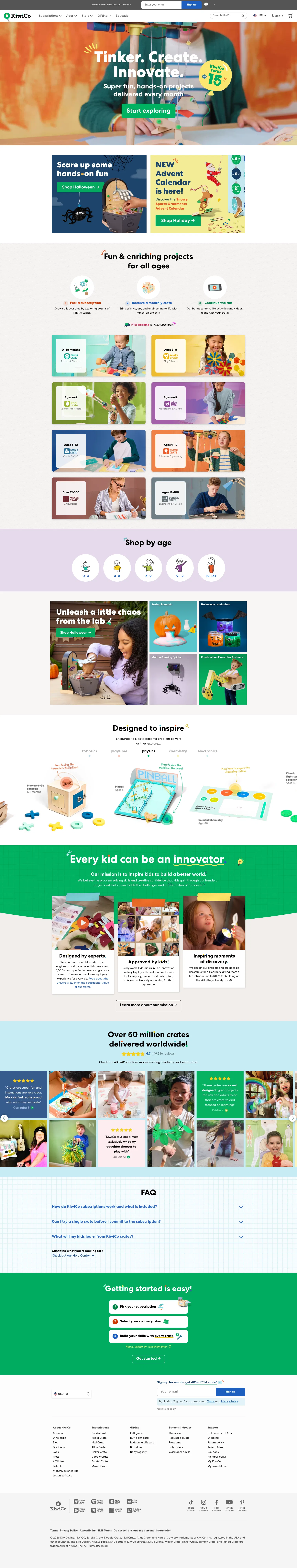 kiwico.com on desktop, full screenshot