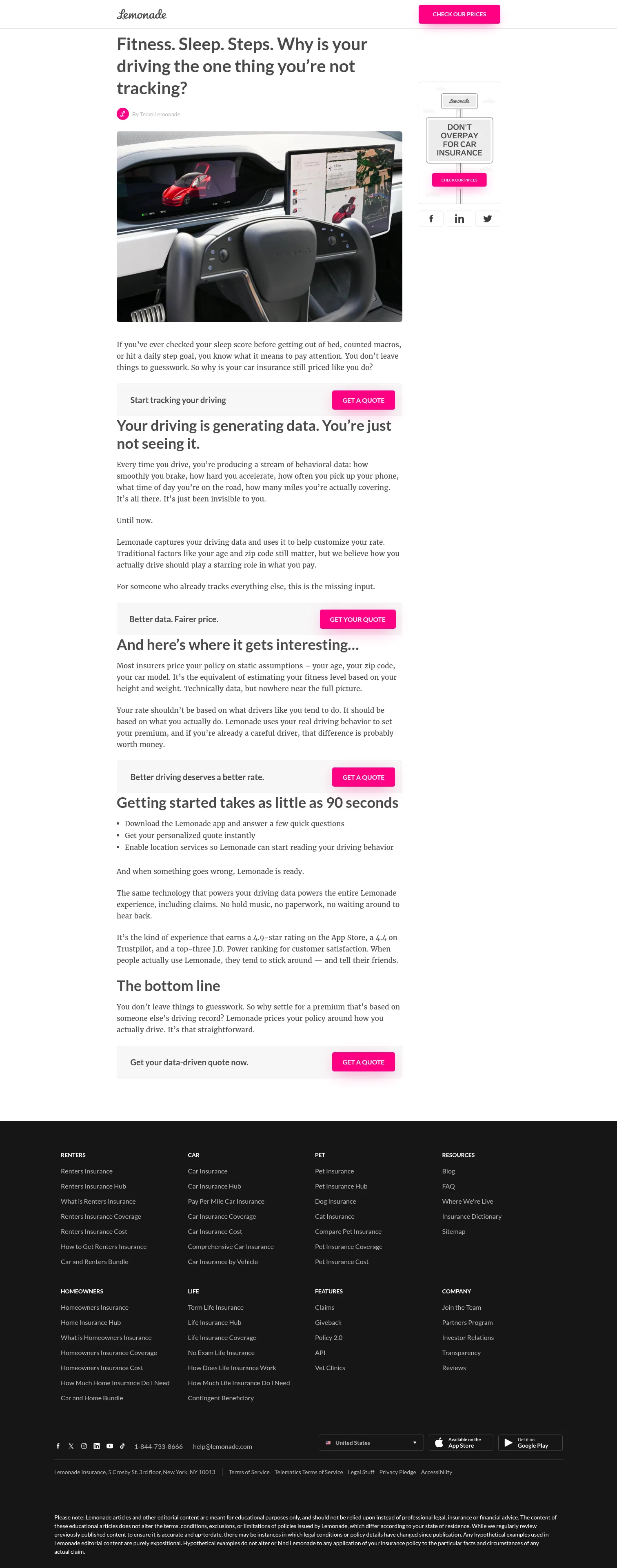 lemonade.com/blog/why-is-your-driving-the-one-thing-youre-not-tracking on desktop, full screenshot