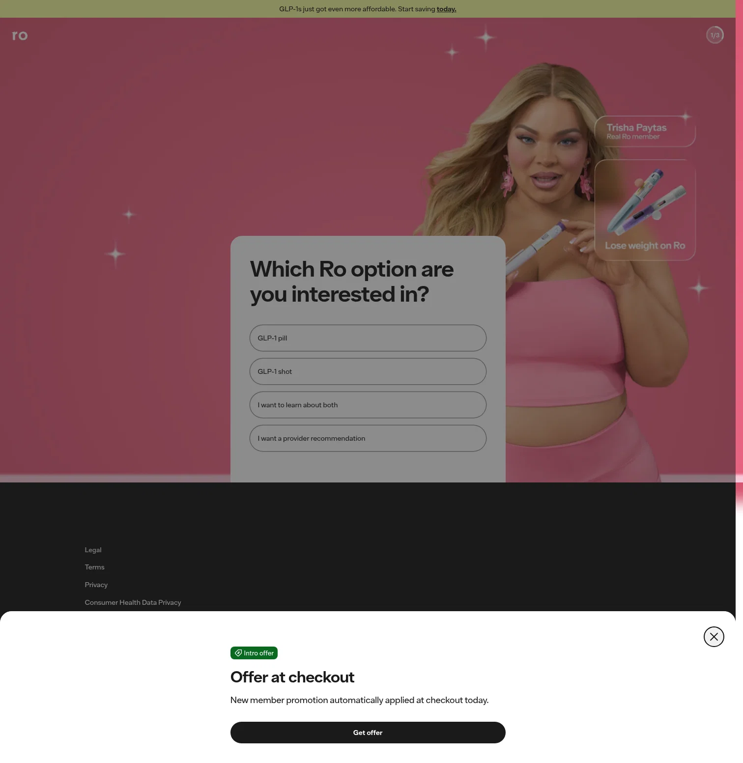 Ro landing page