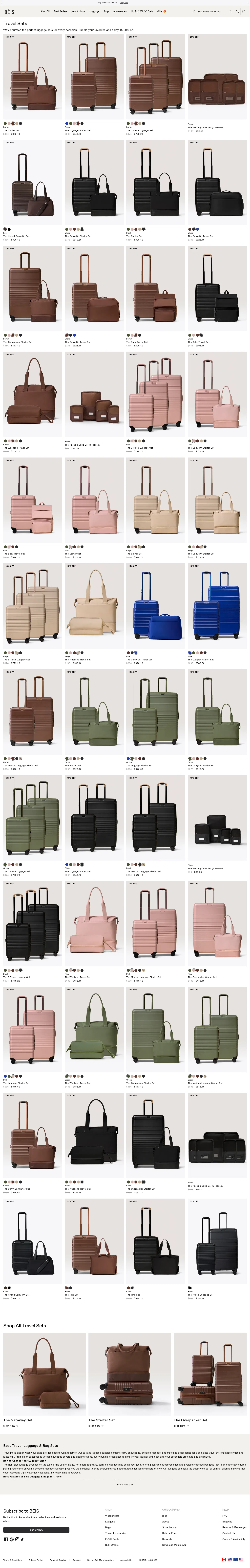beistravel.com/collections/travel-bundles on desktop, full screenshot