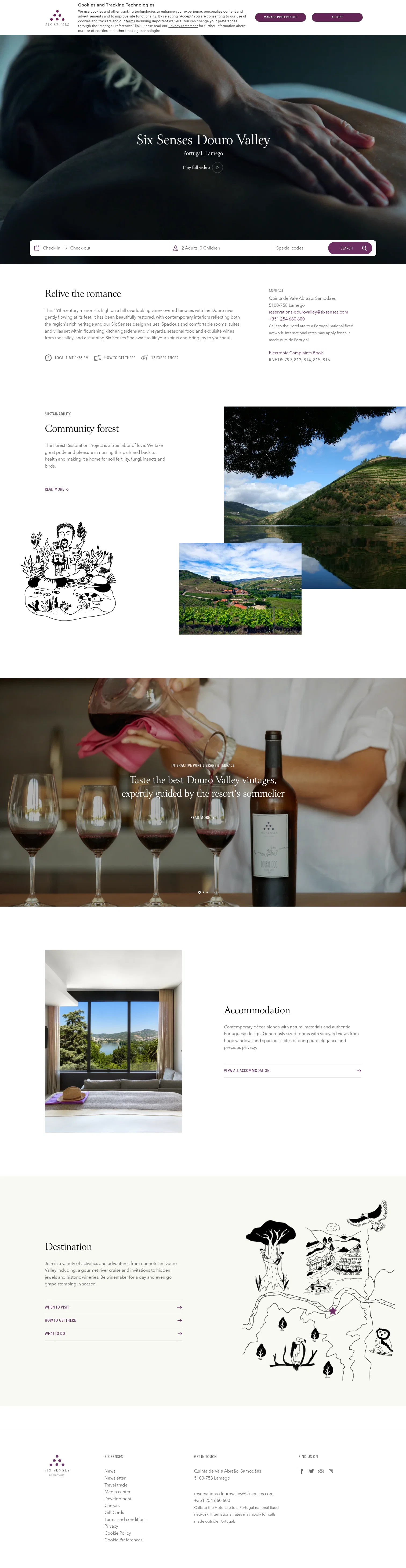 Six Senses landing page