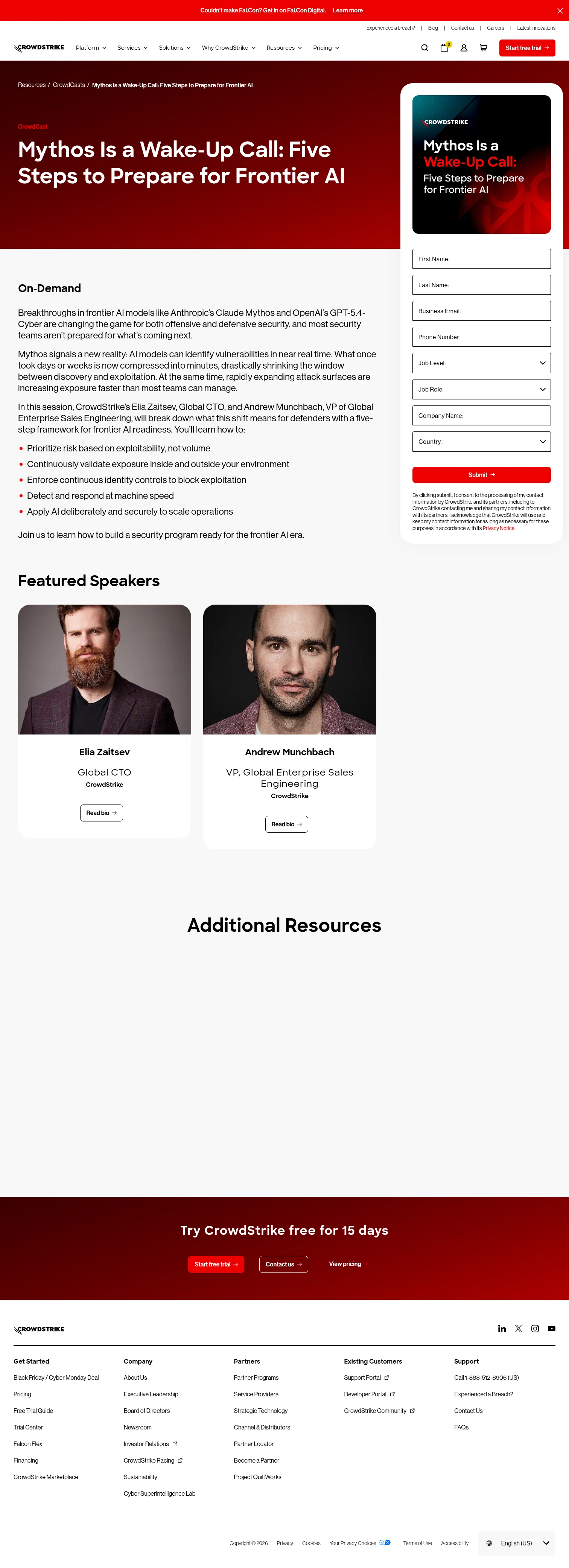 CrowdStrike landing page