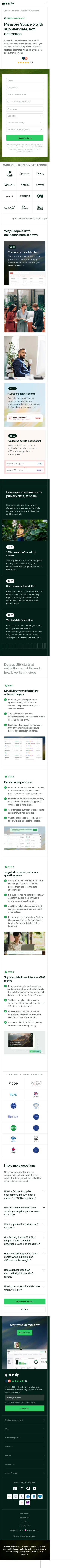 greenly.earth/en-gb/products/sustainable-procurement on mobile, full screenshot