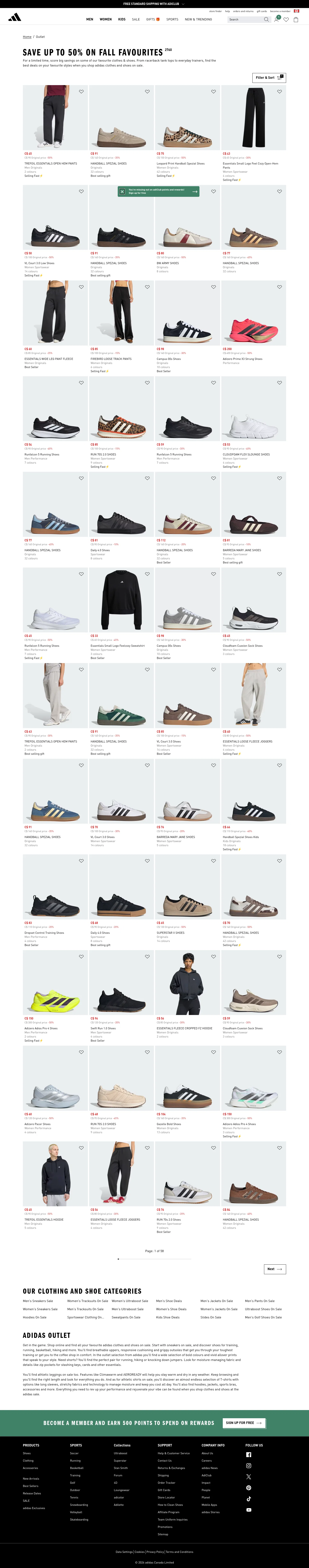 adidas.ca/en/outlet on desktop