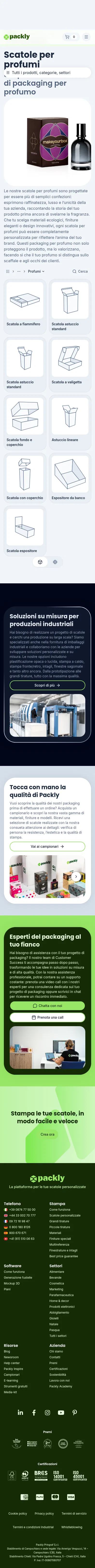 pack.ly/it/settori/packaging-cosmetici-cura-persona/scatole-profumi on mobile, full screenshot