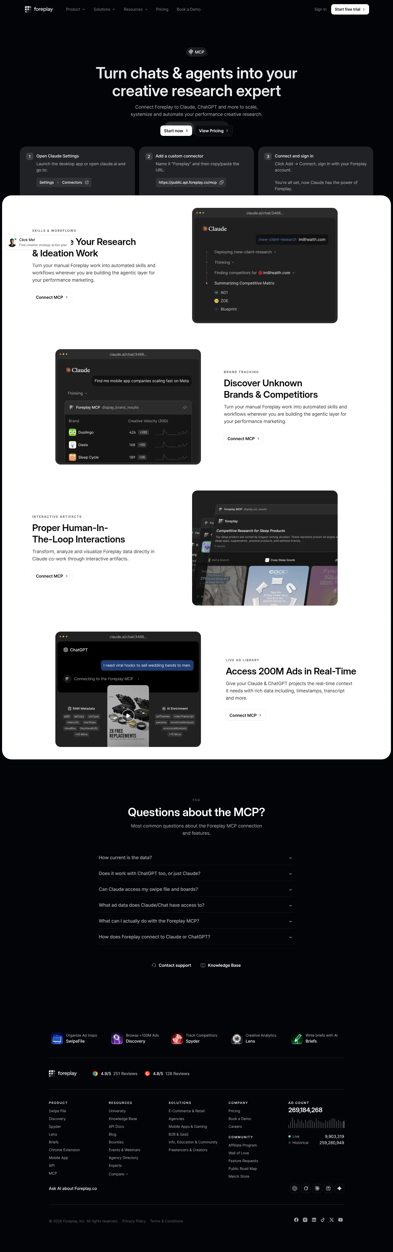 Foreplay.co landing page