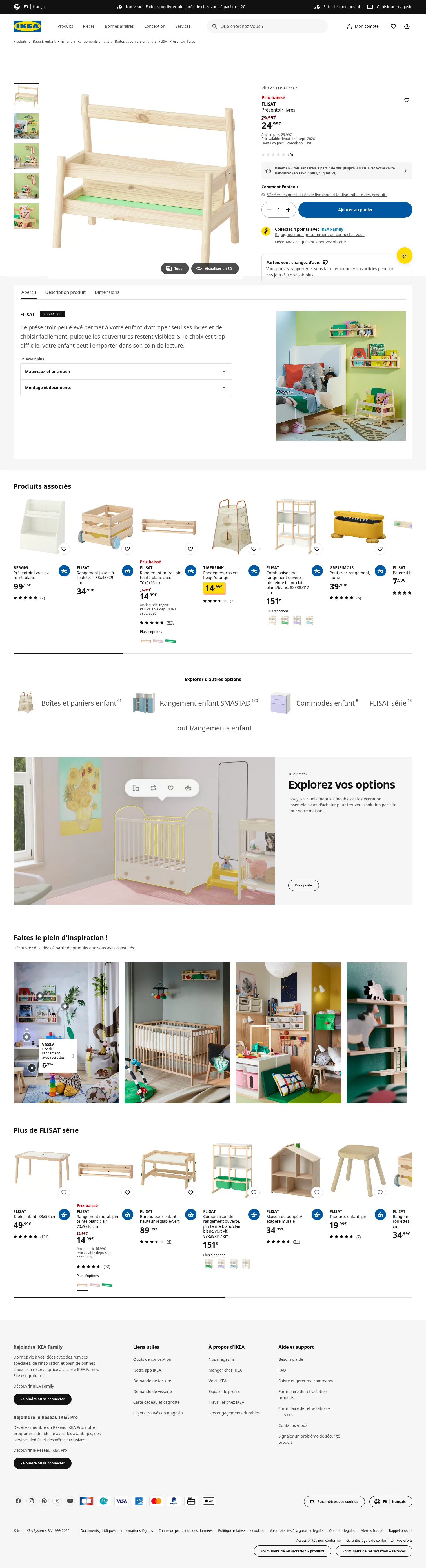 ikea.com/fr/fr/p/flisat-presentoir-livres-80614566 on desktop, full screenshot