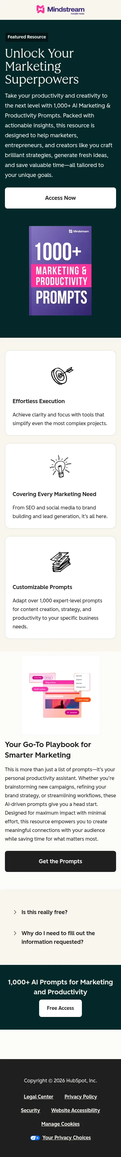 offers.hubspot.com/ai-prompts on mobile, full screenshot