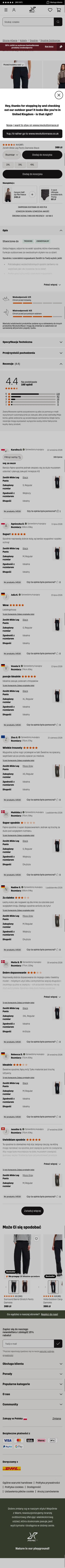 revolutionrace.pl/kobiety/spodnie/spodnie-outdoorowe-i-turystyczne/zenith-wide-leg-pants-women on mobile, full screenshot