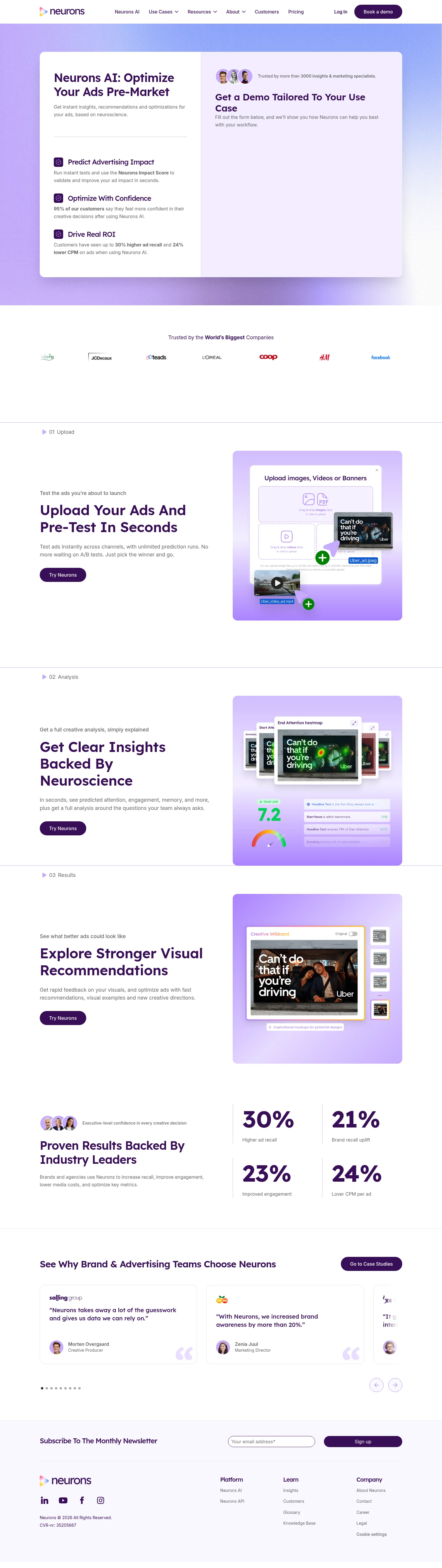 Neurons landing page