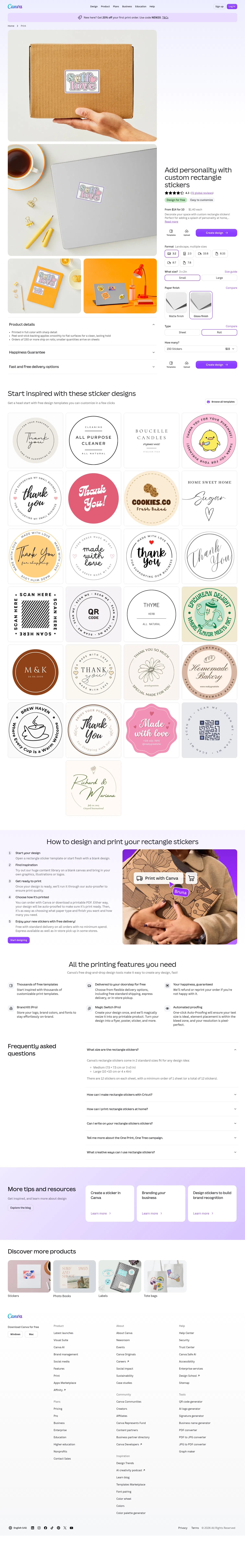 canva.com/stickers/rectangle on desktop, full screenshot