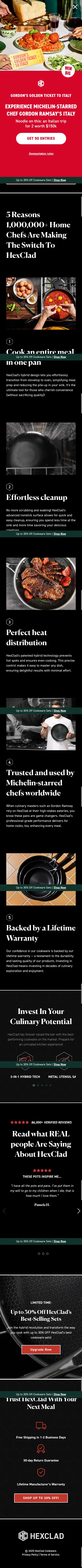 hexclad.com/pages/listicle-one on mobile, full screenshot