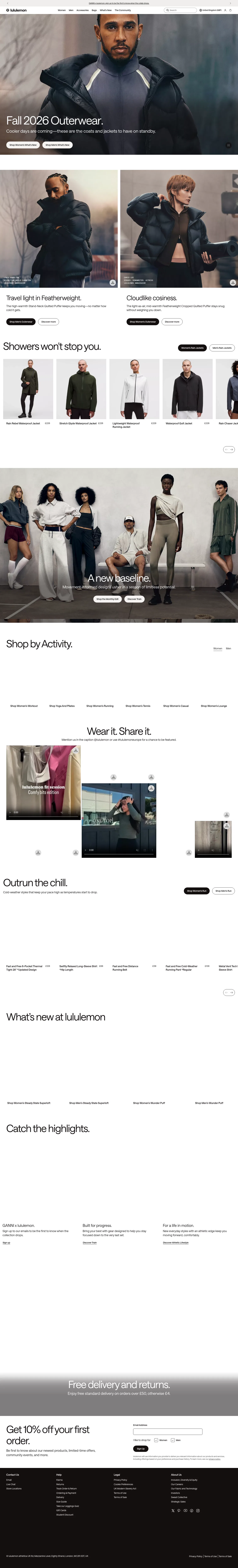 lululemon.co.uk on desktop, full screenshot