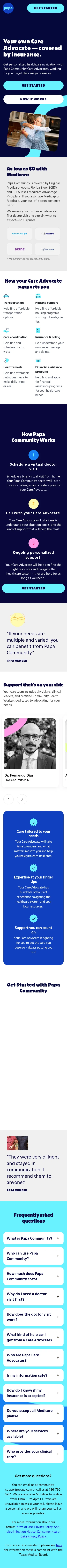 community.papa.com on mobile