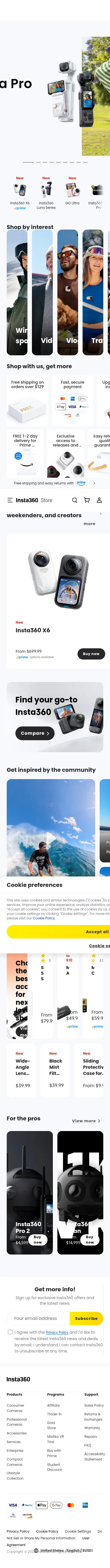 store.insta360.com/campaign/big-bold-days on mobile, full screenshot