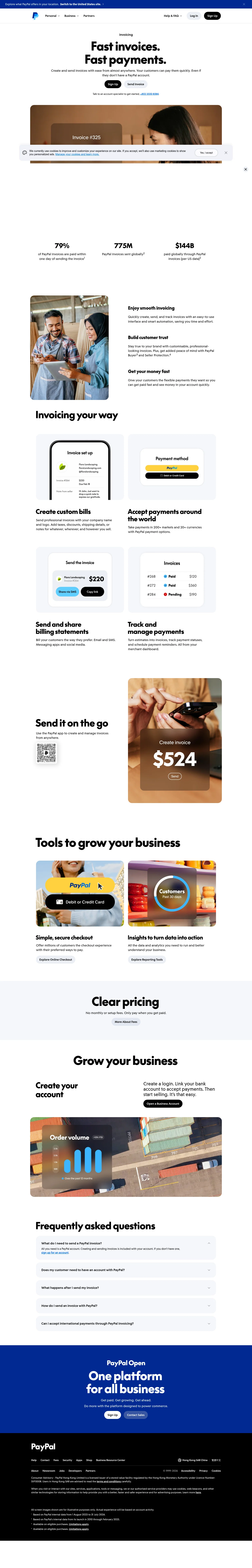 paypal.com/hk/business/accept-payments/invoice on desktop