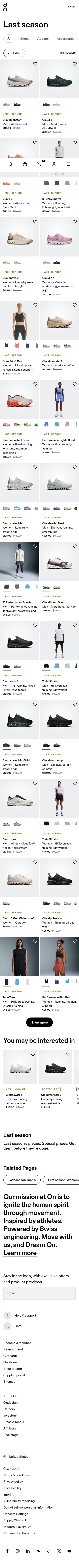 on.com/en-us/shop/classics on mobile, full screenshot