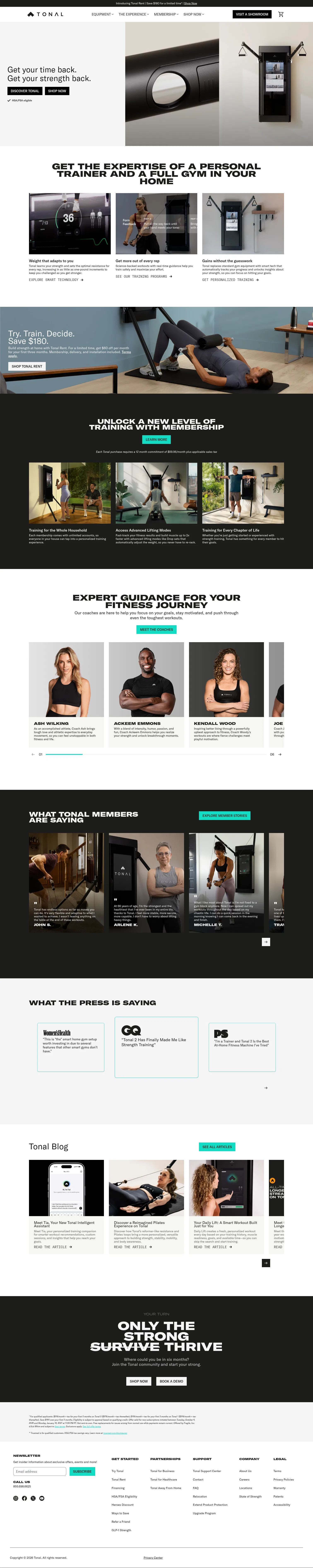 tonal.com on desktop, full screenshot