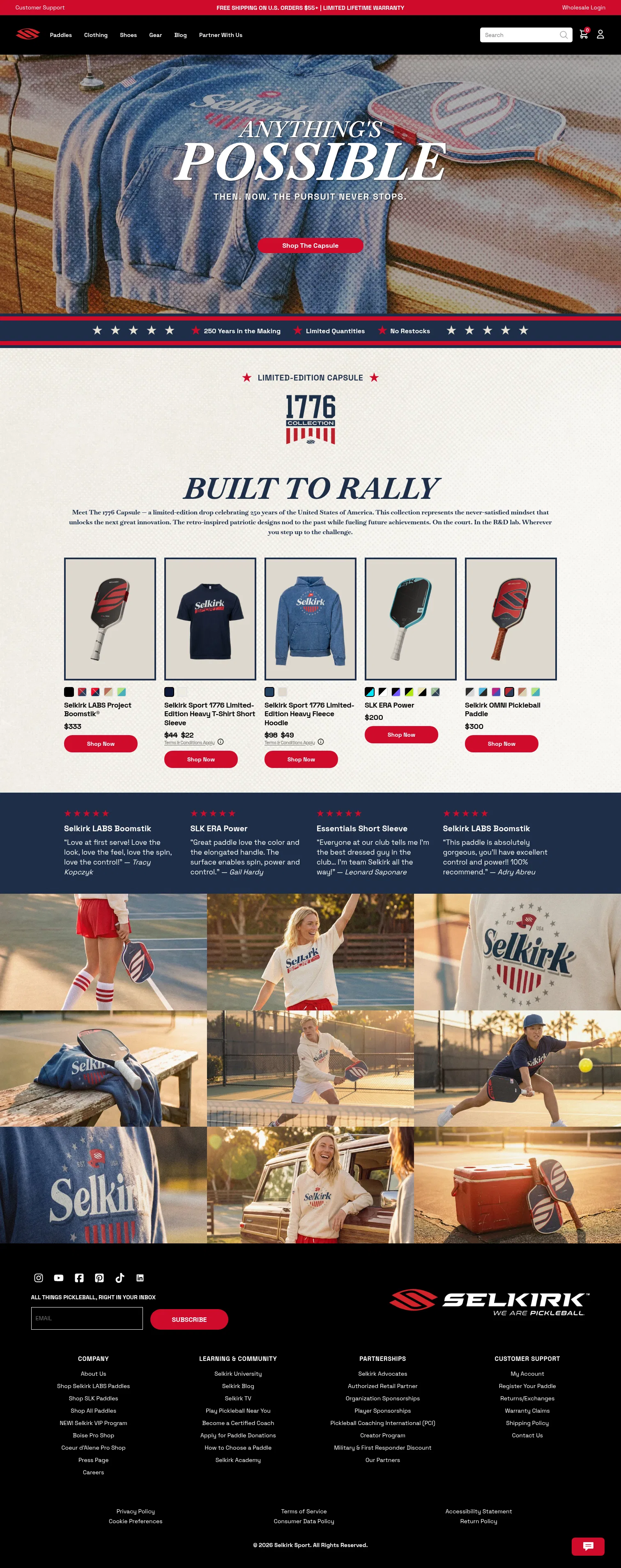selkirk.com/collections/1776 on desktop, full screenshot