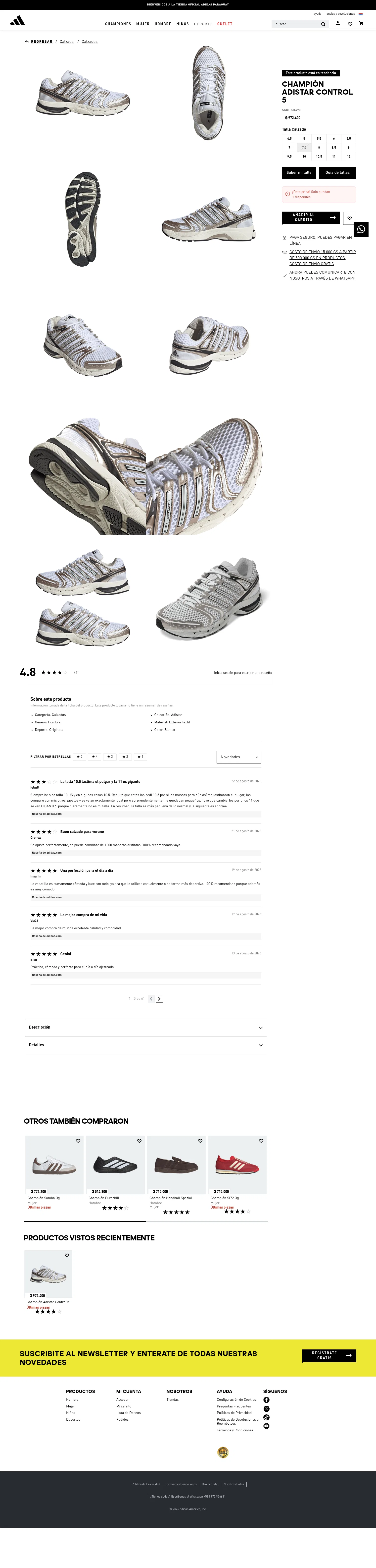 adidas.com.py/champion-adistar-control-5-ki4470/p on desktop, full screenshot