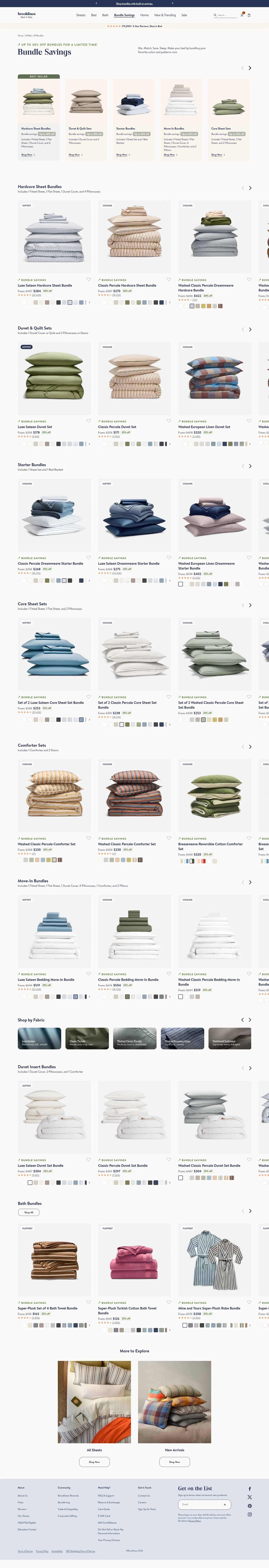 brooklinen.com/pages/all-bundles on desktop