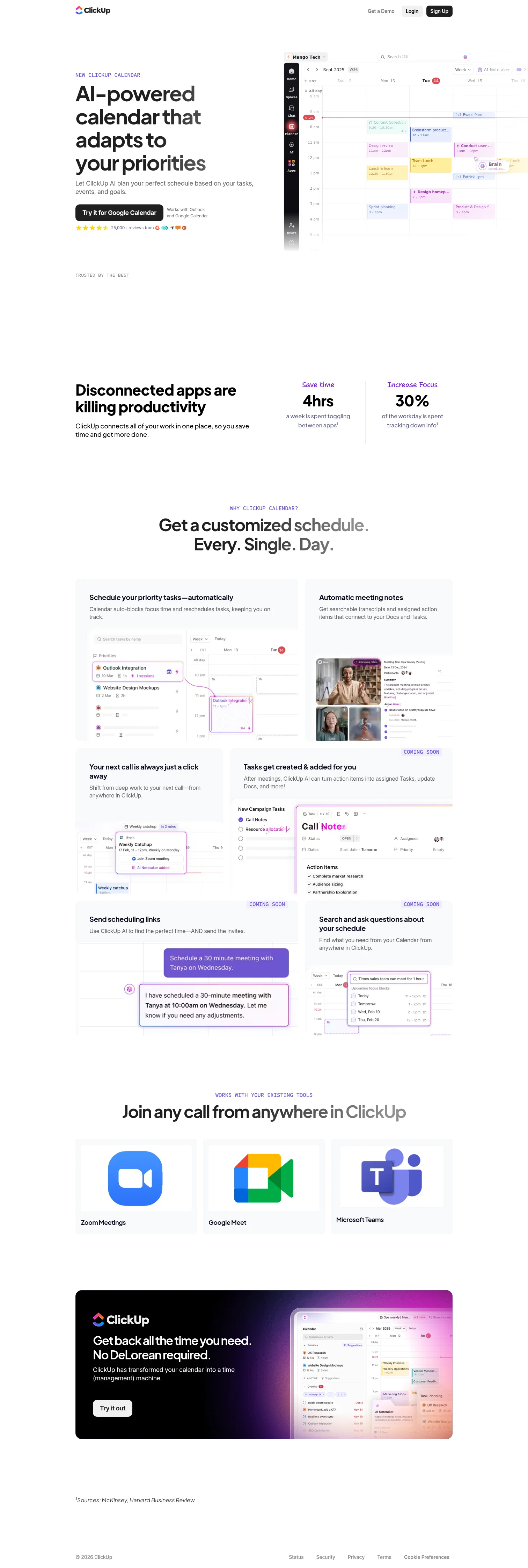 ClickUp landing page