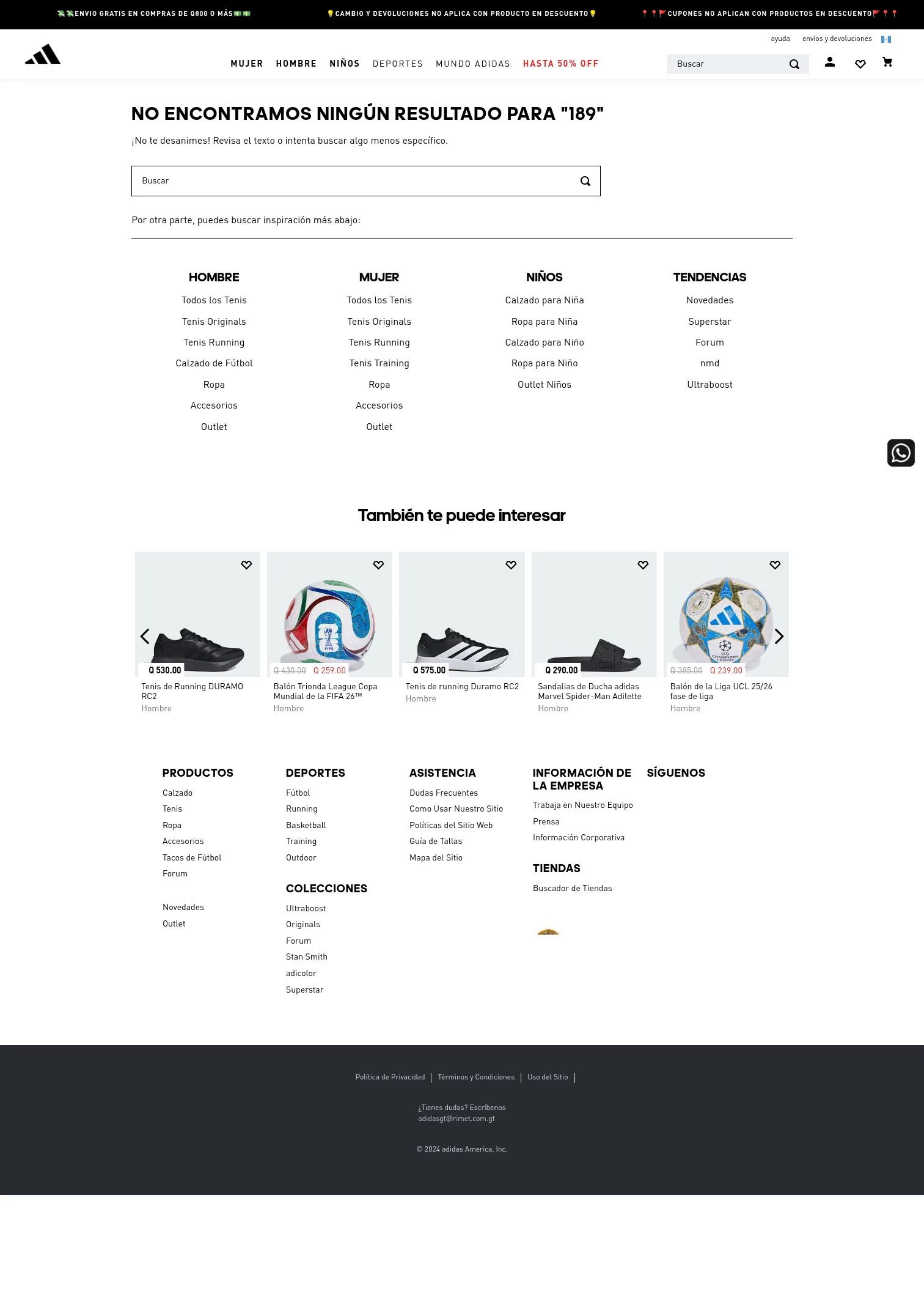 adidas.com.gt/189 on desktop