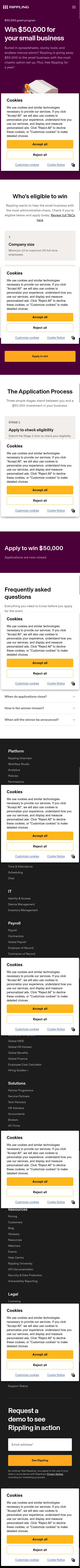 rippling.com/en-GB/smb-grant-competition on mobile, full screenshot