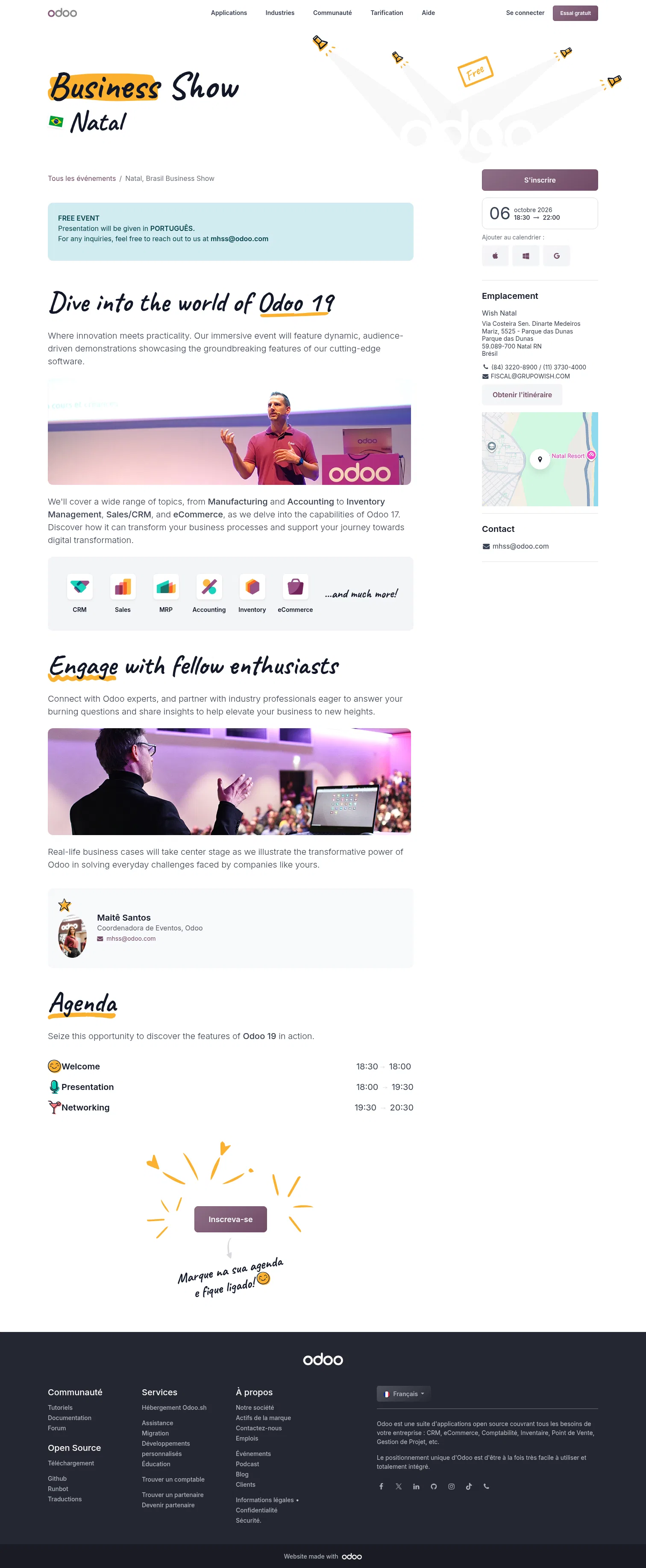 odoo.com/fr_FR/event/natal-brasil-business-show-11807/register on desktop, full screenshot