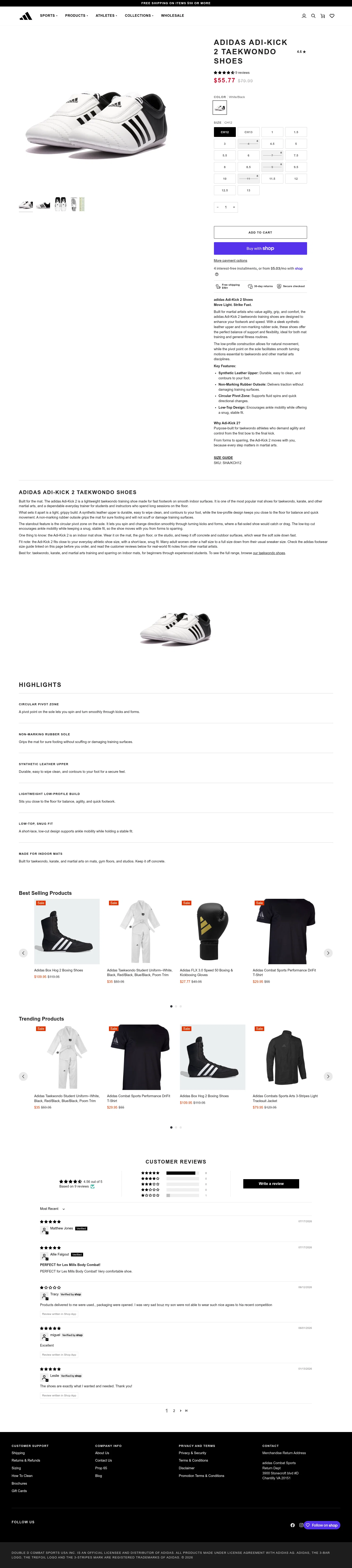 us.adidascombatsports.com/products/adidas-adi-kick-2-shoes on desktop
