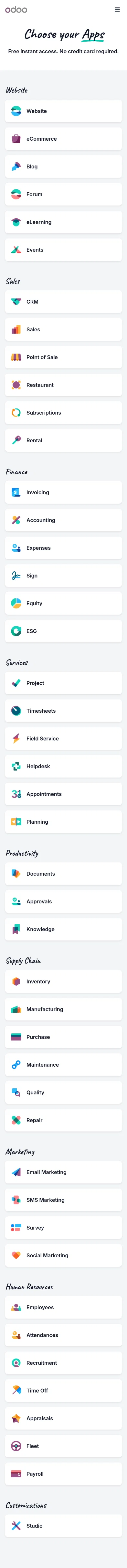 odoo.com/trial on mobile