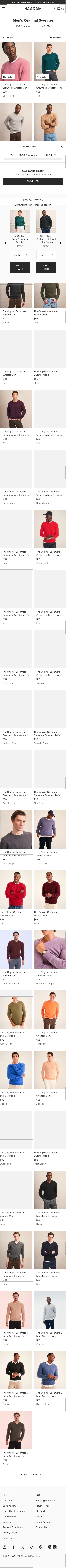 naadam.co/collections/mens-original-cashmere-sweater on mobile, full screenshot