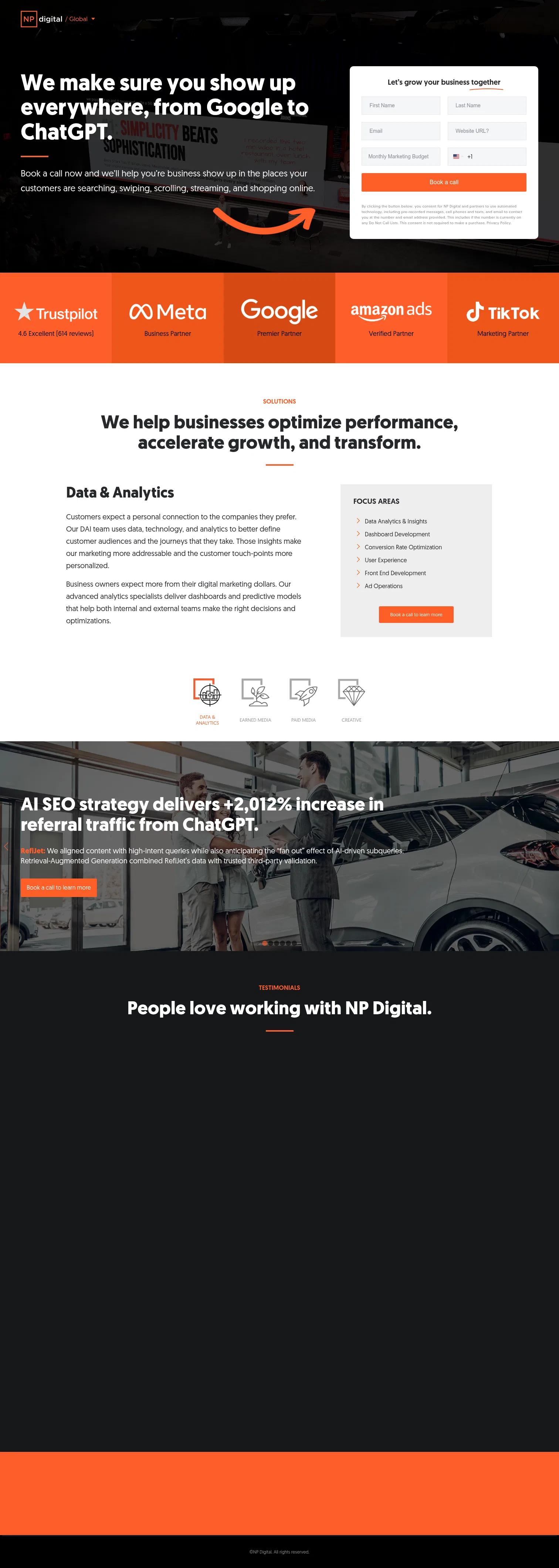 npdigital.com/consulting-meta on desktop, full screenshot