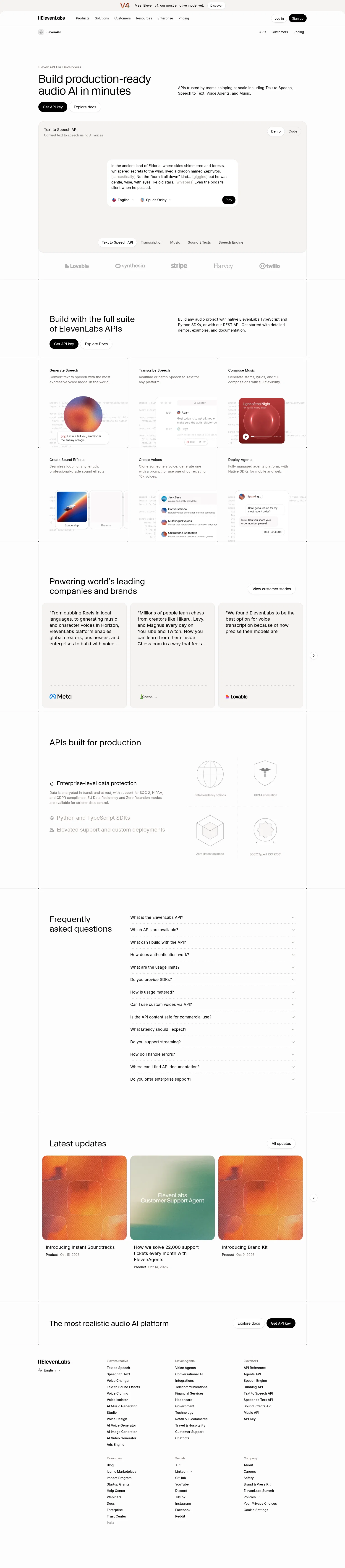 elevenlabs.io/api on desktop