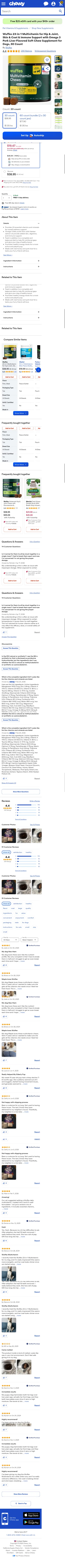 chewy.com/wuffes-23-in-1-multivitamin-small/dp/1405030 on mobile, full screenshot
