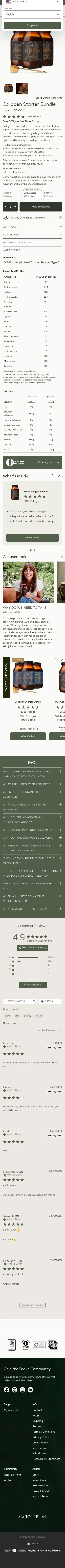 ancientandbrave.eu/products/collagen-starter-bundle on mobile, full screenshot