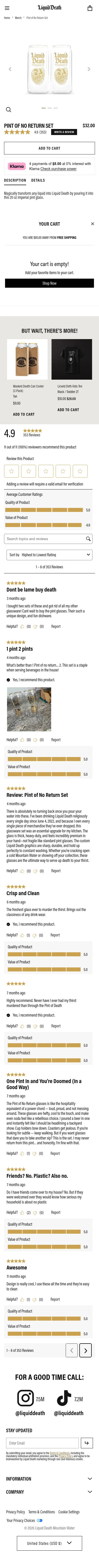 liquiddeath.com/products/pint-of-no-return-set on mobile
