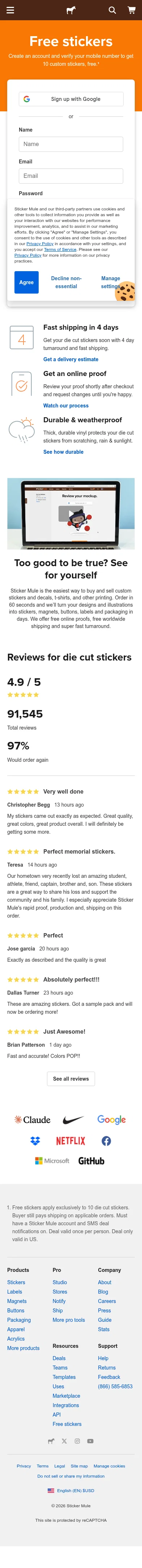 stickermule.com/deals/free-stickers on mobile