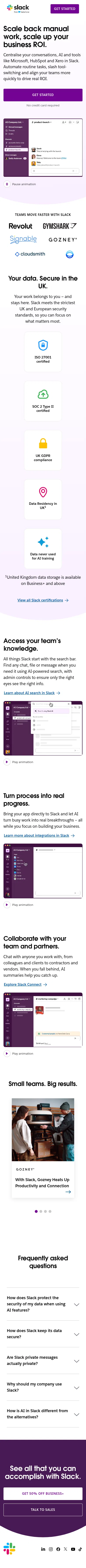 slack.com/intl/en-gb/lp/small-business on mobile, full screenshot