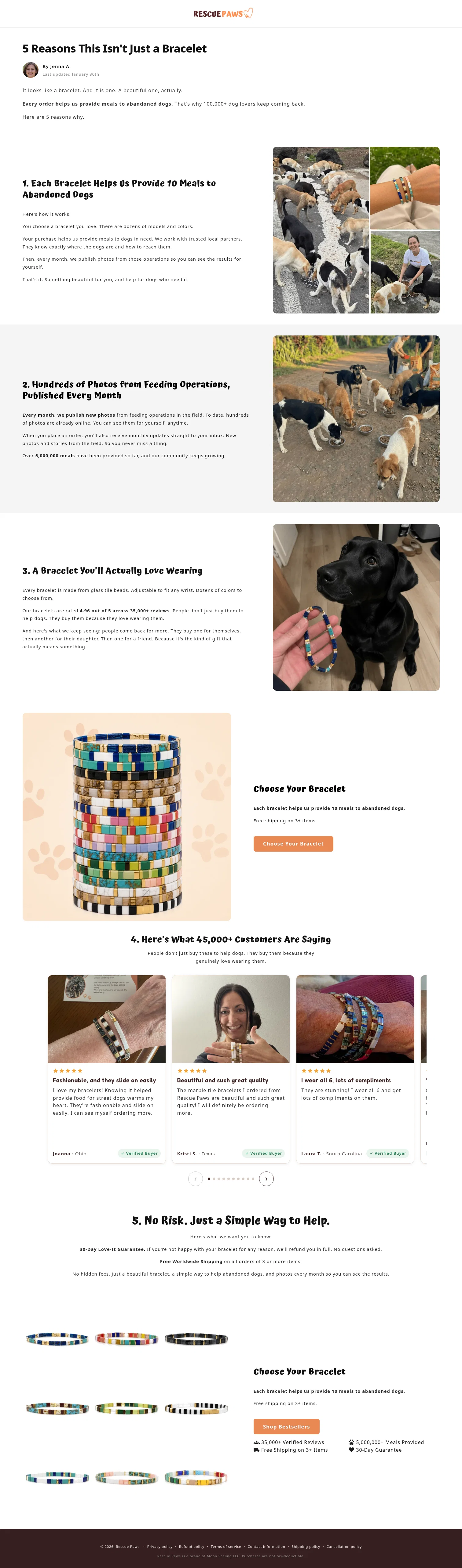 Rescue Paws landing page