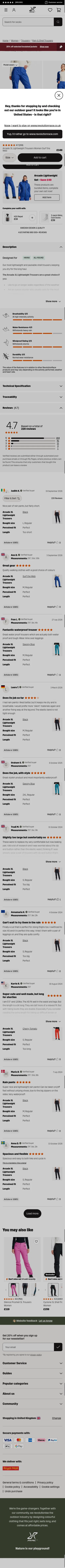 revolutionrace.co.uk/women/trousers/shell-trousers/arcade-3l-lightweight-pants-women on mobile