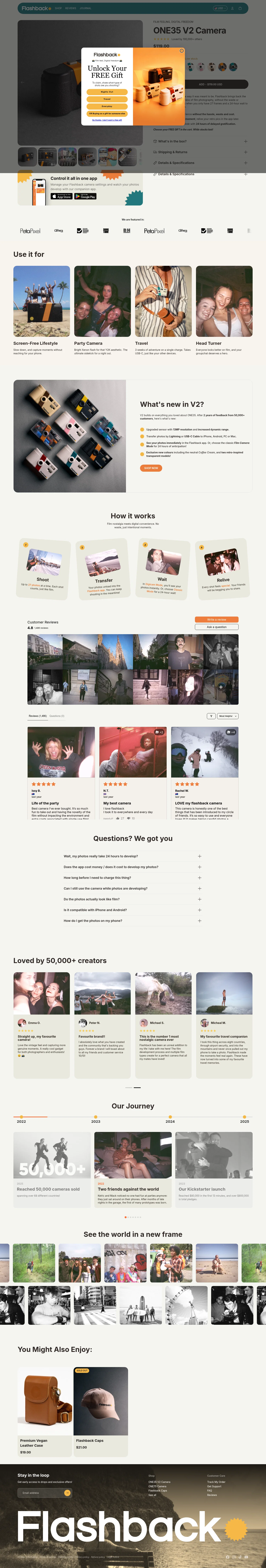 Flashback landing page