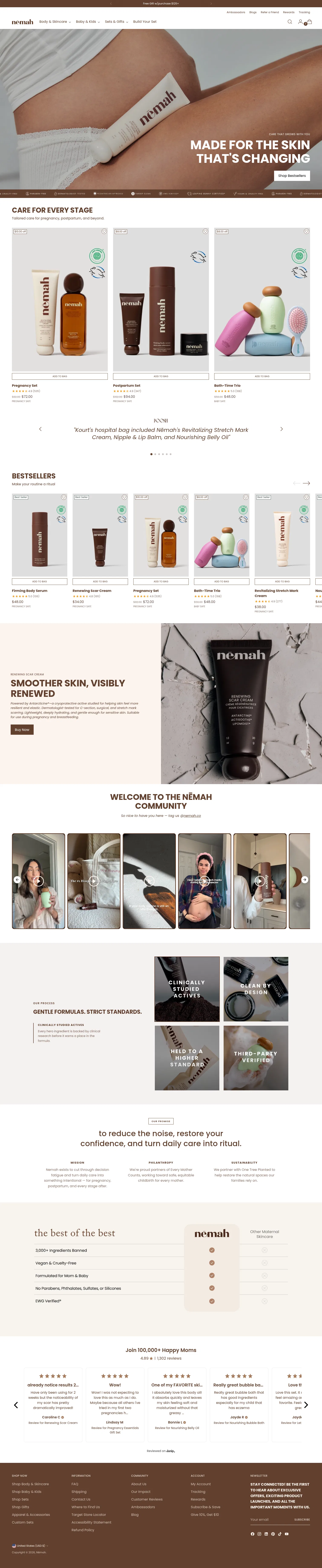 nemah.com on desktop, full screenshot