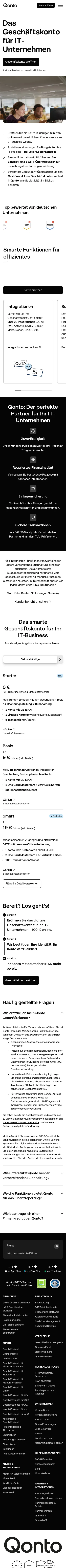 qonto.com/de/open-an-account/it-services on mobile, full screenshot