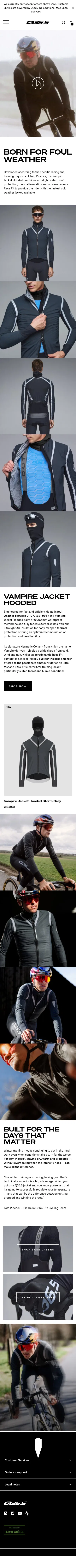 q36-5.com/en-gb/c/born-for-foul-weather on mobile, full screenshot