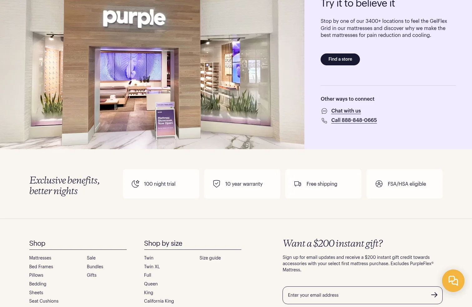 Purple landing page