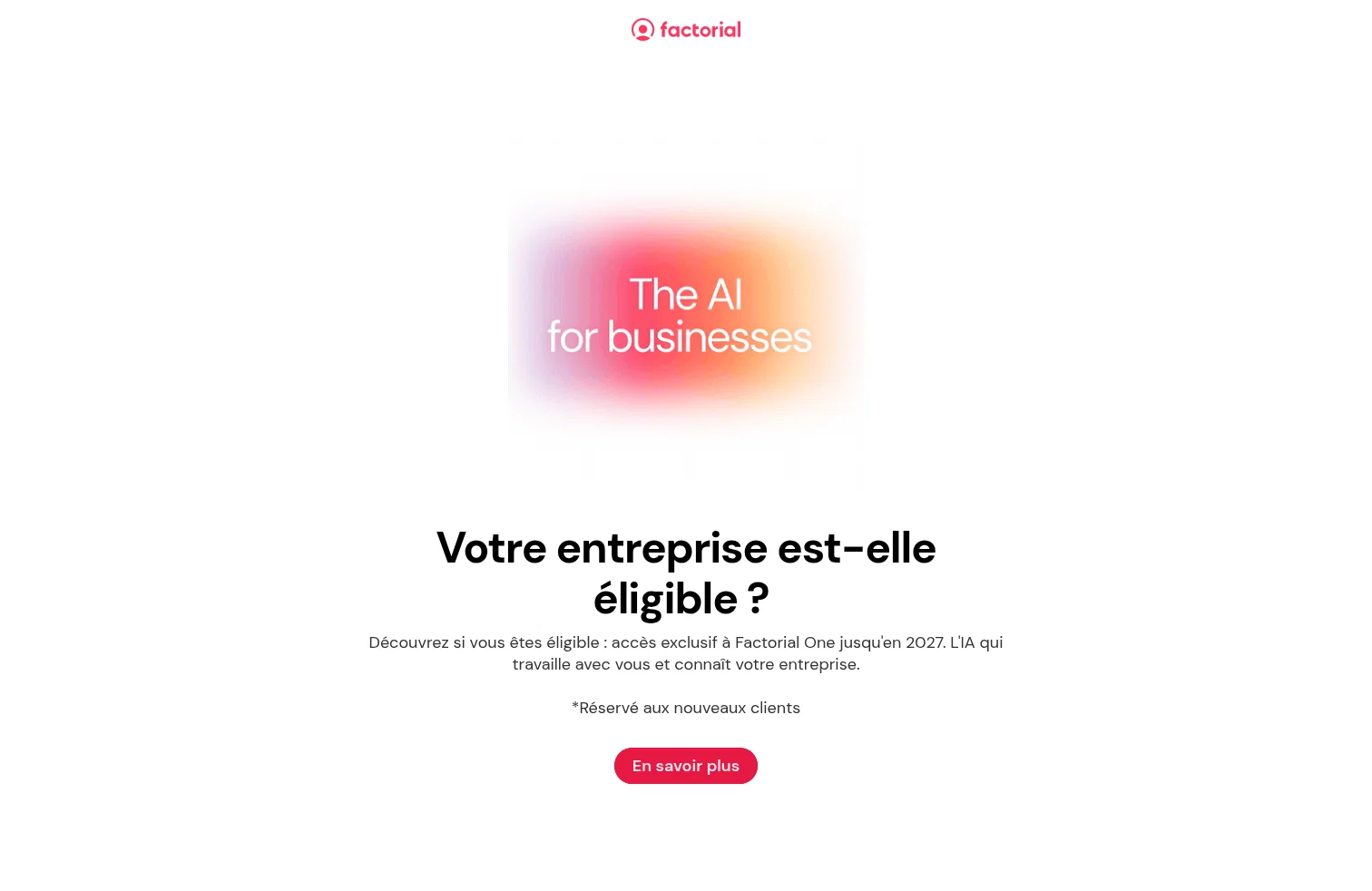 Factorial landing page
